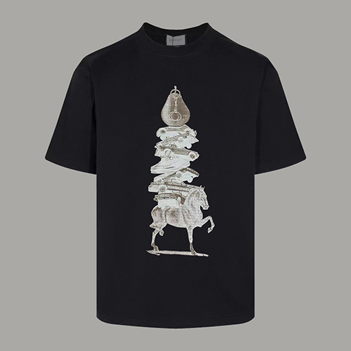 グッチ 新しいレンガキャビネット ラウンドネック半袖Tシャツ