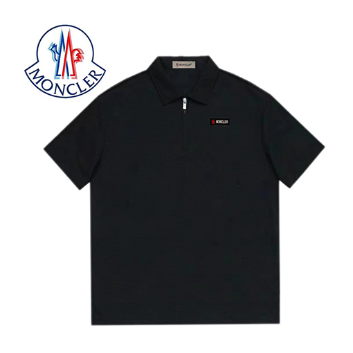 モンクレール シンプルなポロ襟ワッフル半袖Tシャツ