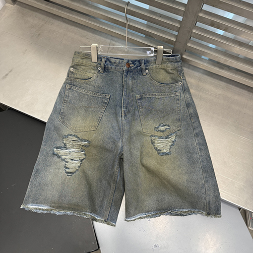 バレンシアガ ヴィンテージ風水洗い磨かれた ルーズカジュアルデニムパンツ