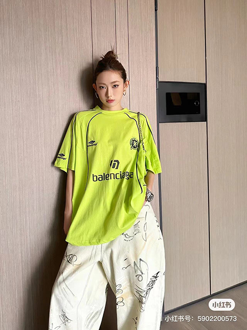 バレンシアガ ユナイテッドサッカー トレーニングウェア ロゴ 刺繍 プリント 半袖Tシャツ