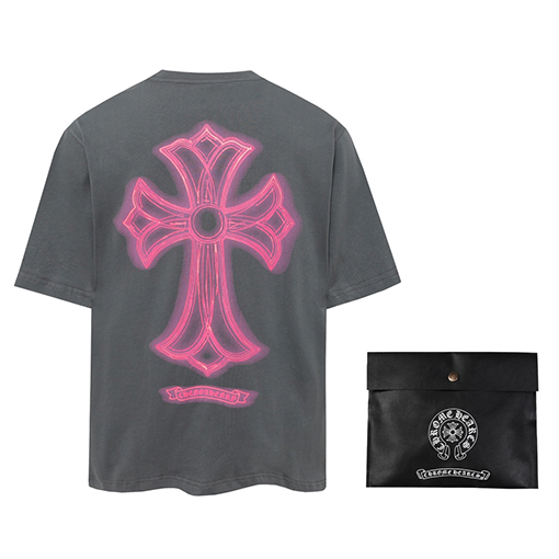 クロムハーツ クロスプリント半袖ファッションTシャツ
