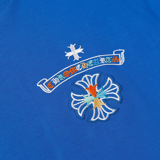 クロムハーツスーパーコピー 馬蹄サンスクリット色刺繍半袖Tシャツ