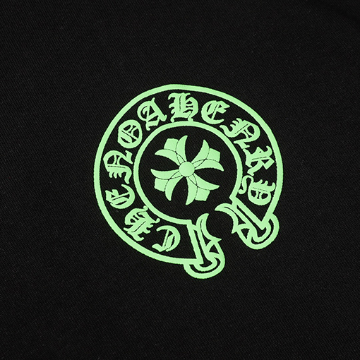 クロムハーツ  ダブルガーゼコットン馬蹄形サンスクリットプリント半袖Tシャツ