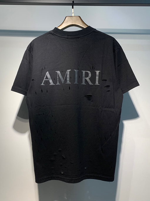 アミリ ウォッシュタイダイヴィンテージ加工ダメージショートスリーブTシャツ