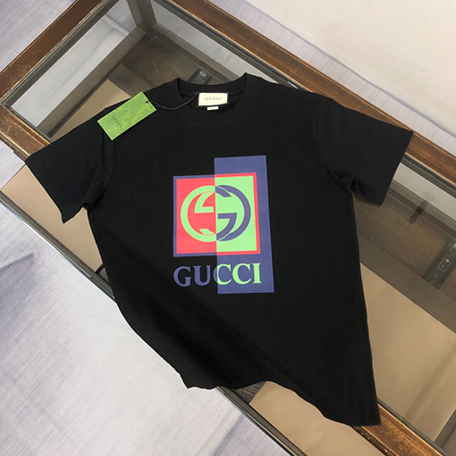 グッチ シンプルでハンサムなカップルの半袖Tシャツ