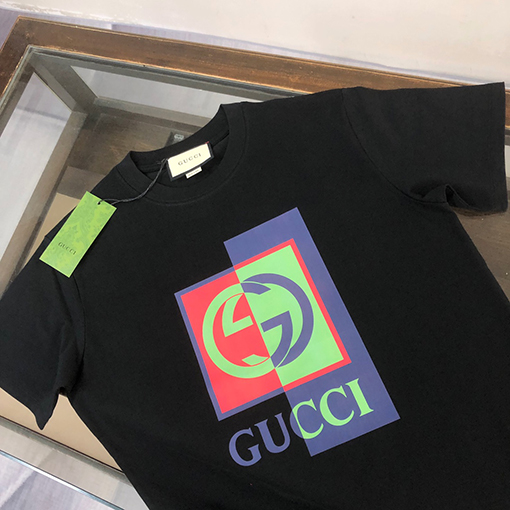 グッチ シンプルでハンサムなカップルの半袖Tシャツ