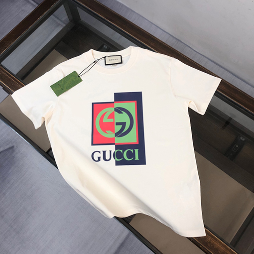 グッチ シンプルでハンサムなカップルの半袖Tシャツ