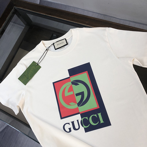グッチ シンプルでハンサムなカップルの半袖Tシャツ