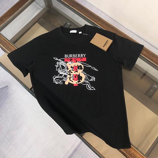 バーバリー ロゴ柄プリントコットン半袖Tシャツ