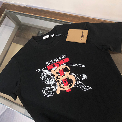バーバリー ロゴ柄プリントコットン半袖Tシャツ