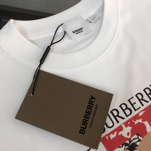 バーバリー ロゴ柄プリントコットン半袖Tシャツ