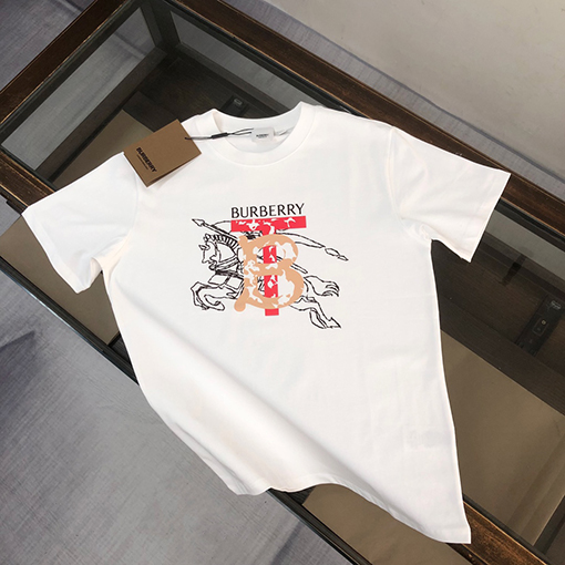 バーバリー ロゴ柄プリントコットン半袖Tシャツ