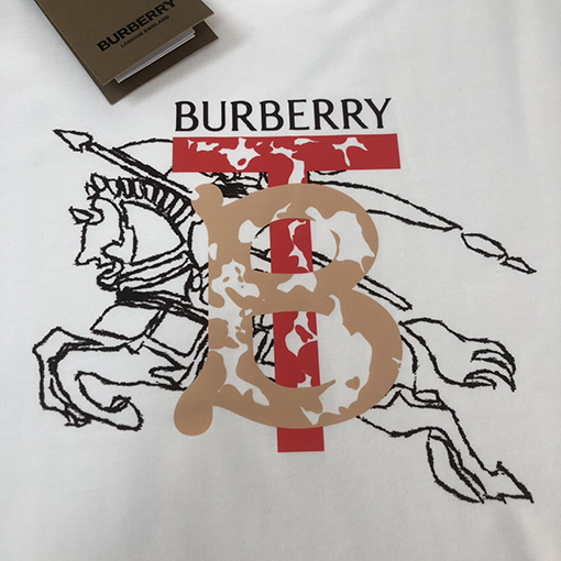 バーバリー ロゴ柄プリントコットン半袖Tシャツ