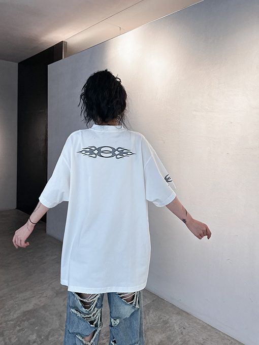 バレンシアガコピー  ダブルリング炎半袖新しいTシャツ