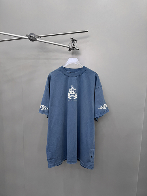 バレンシアガコピー  ダブルリング炎半袖新しいTシャツ