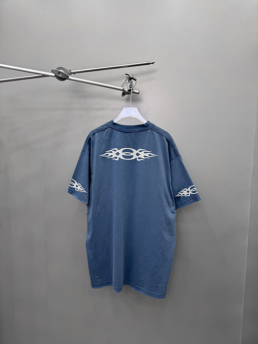 バレンシアガコピー  ダブルリング炎半袖新しいTシャツ