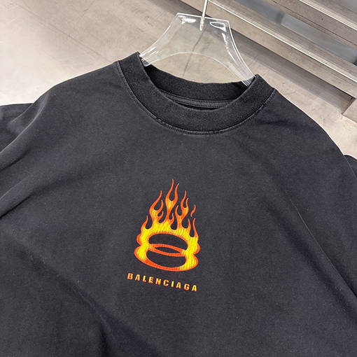 バレンシアガコピー  ダブルリング炎半袖新しいTシャツ