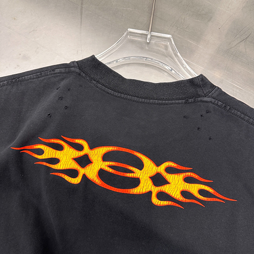 バレンシアガコピー  ダブルリング炎半袖新しいTシャツ