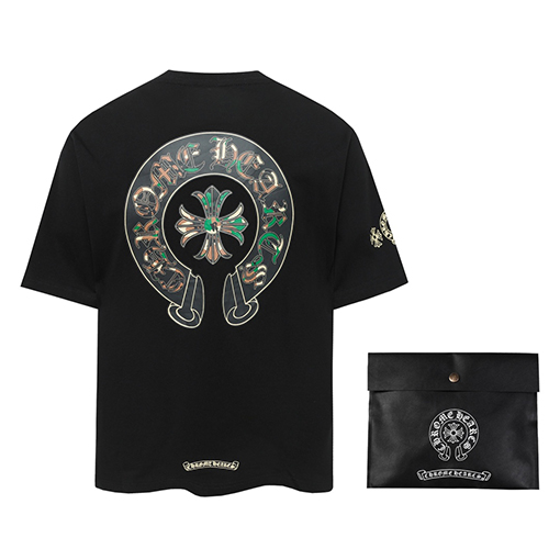 クロムハーツスーパーコピー ホースシュー ペイント クロス Tシャツ