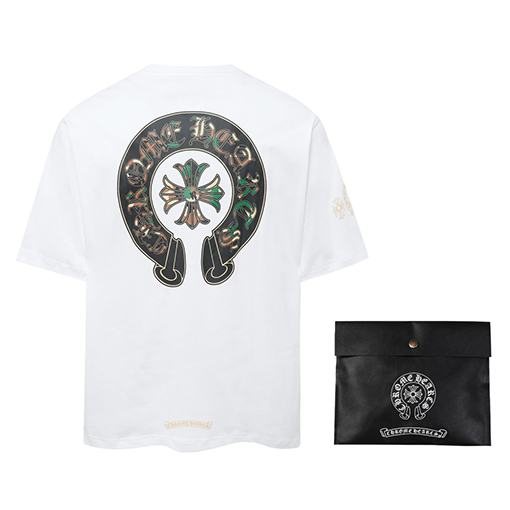 クロムハーツスーパーコピー ホースシュー ペイント クロス Tシャツ
