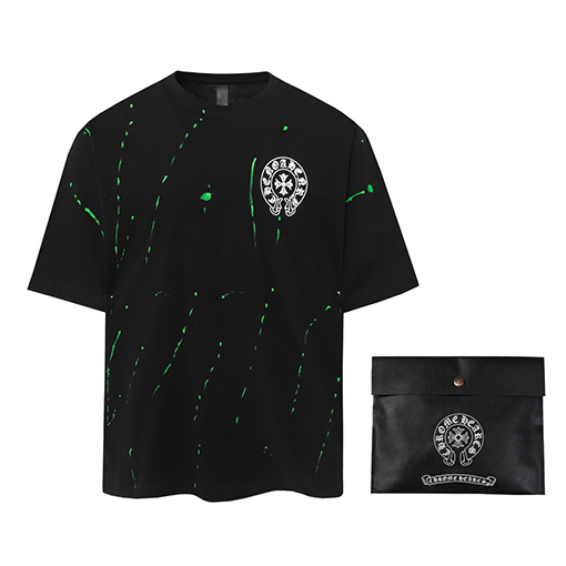 クロムハーツ カラーハンドペイント スプラッシュホースシュー クロス Tシャツ