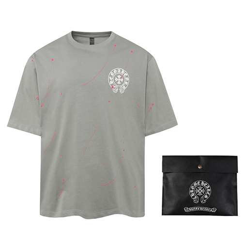 クロムハーツ カラーハンドペイント スプラッシュホースシュー クロス Tシャツ