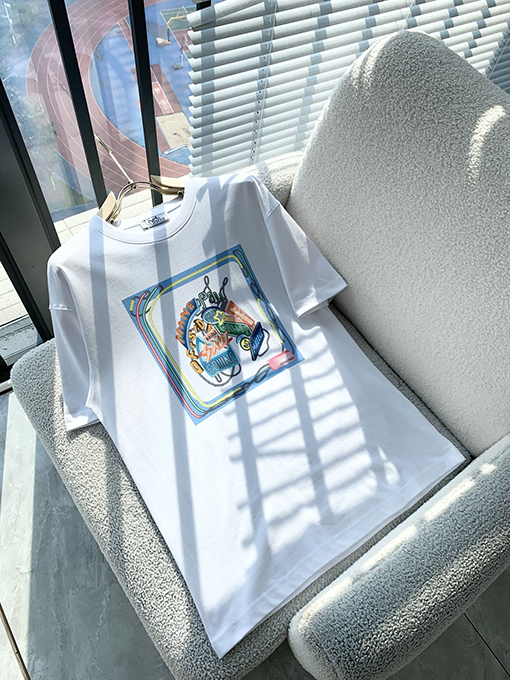 エルメスコピー ロゴプリントショートスリーブTシャツ