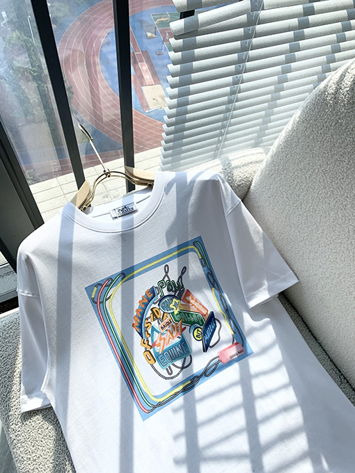 エルメスコピー ロゴプリントショートスリーブTシャツ