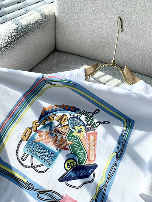 エルメスコピー ロゴプリントショートスリーブTシャツ