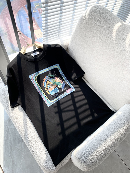 エルメスコピー ロゴプリントショートスリーブTシャツ