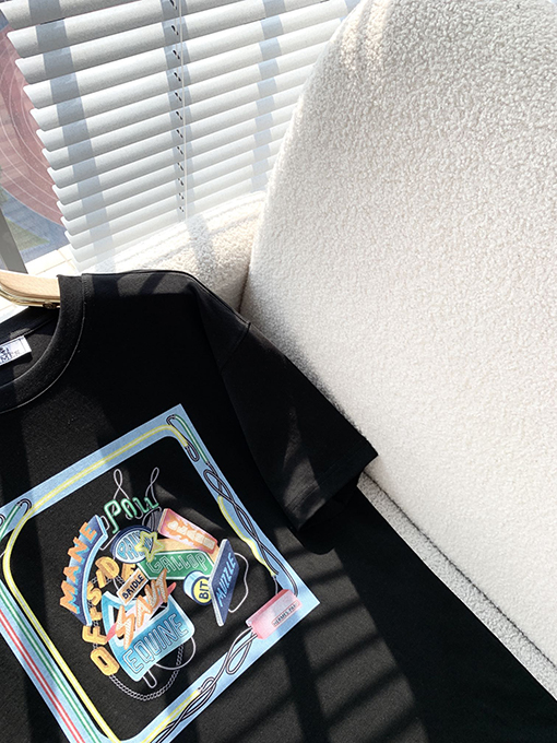 エルメスコピー ロゴプリントショートスリーブTシャツ
