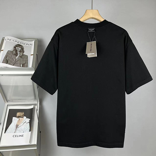 バレンシアガ ダブルリングロゴ刺繍半袖Tシャツ