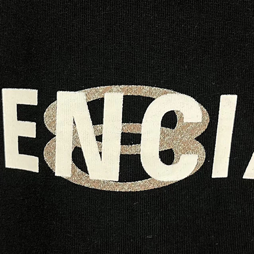 バレンシアガ ダブルリングロゴ刺繍半袖Tシャツ
