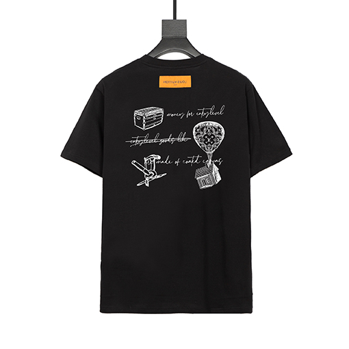 ルイヴィトンコピー ファッションクルーネックプリント半袖Tシャツ