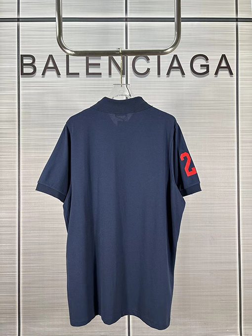 バレンシアガ 刺繍軍馬半袖ポロシャツ