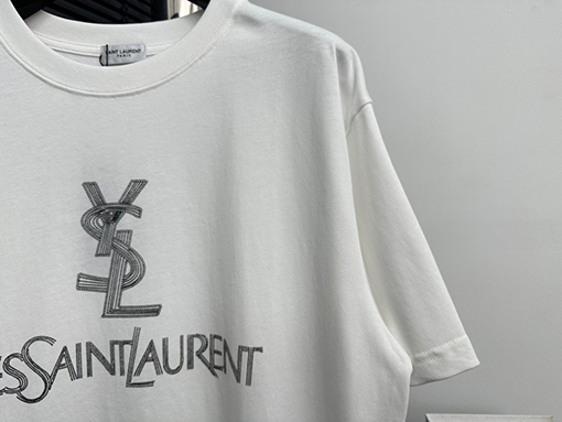 サンローランコピー クラシックプリントロゴアルファベット半袖Tシャツ