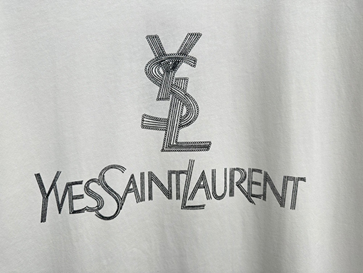 サンローランコピー クラシックプリントロゴアルファベット半袖Tシャツ