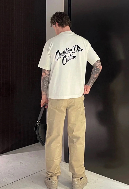 ディオール バック大きな プリントパターンラウンドネック半袖Tシャツ