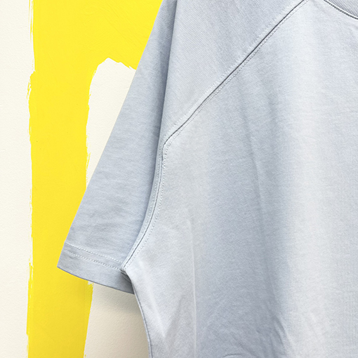 ロエベ 幾何学的なラインデザインルーズラウンドネック半袖Tシャツ