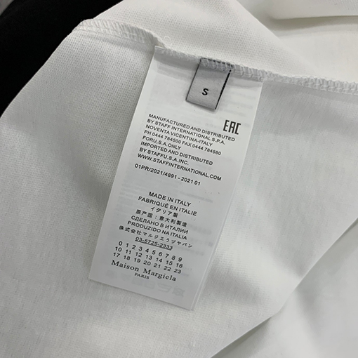 マルタンマルジェラ  新しい四隅の後ろ がプリントされた半袖Tシャツ