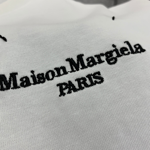 マルタンマルジェラ  新しい四隅の後ろ がプリントされた半袖Tシャツ