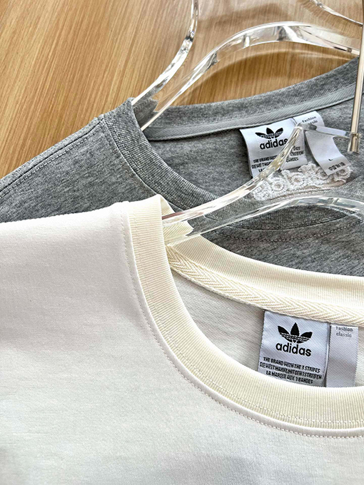 アディダス  偽の2枚のグラデーションパターンカップル半袖Tシャツ