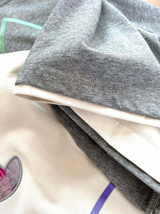 アディダス 偽の2枚のグラデーションパターンカップル半袖Tシャツ