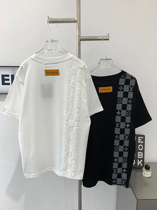 ルイヴィトン  スチールプリントバックロゴプリント半袖Tシャツ