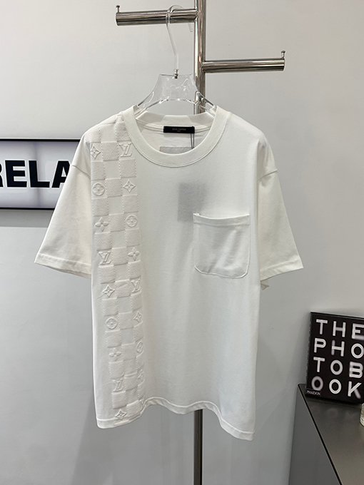 ルイヴィトン  スチールプリントバックロゴプリント半袖Tシャツ