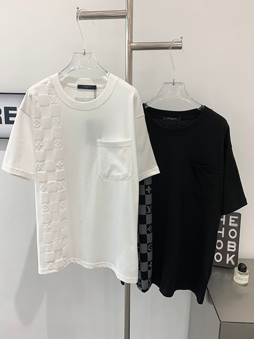 ルイヴィトン  スチールプリントバックロゴプリント半袖Tシャツ