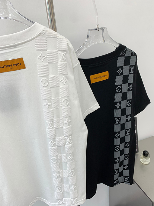 ルイヴィトン  スチールプリントバックロゴプリント半袖Tシャツ