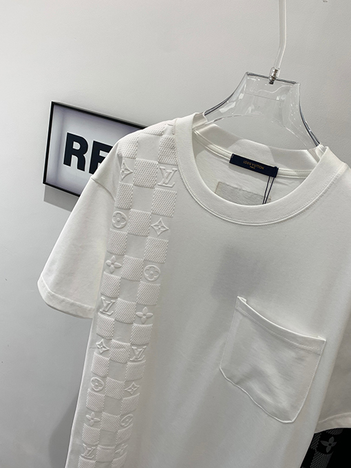 ルイヴィトン  スチールプリントバックロゴプリント半袖Tシャツ