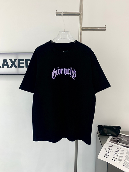 ジバンシイスーパーコピー 新しい文字反射ライトニングプリント半袖Tシャツ