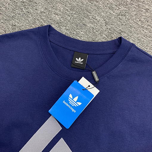 Balenciaga X Adidas 胸のクラシックロゴプリント半袖Tシャツ